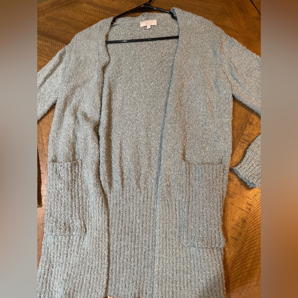 Women’s Warm & Cozy Lifestyle By Poof Open Front Knit Cardigan Sweater Medium - Picture 5 of 10